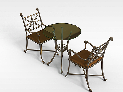 阳台休闲桌椅模型3d模型