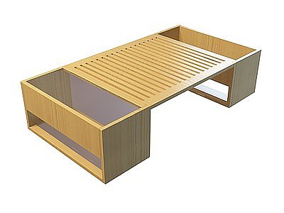 3d浅木色茶几桌免费模型