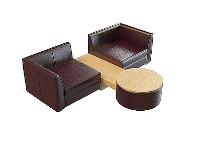 3d商务沙发茶几组合免费模型