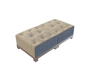 3d长灰色沙发凳免费模型
