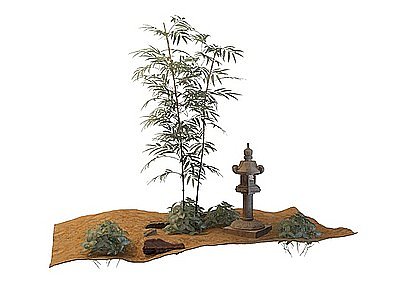 3d竹子景观模型