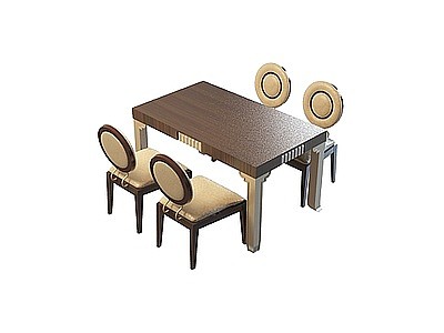 3d简约欧式桌椅免费模型
