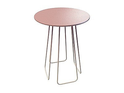 3d粉色不锈钢凳子免费模型