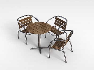 户外庭院桌椅模型3d模型