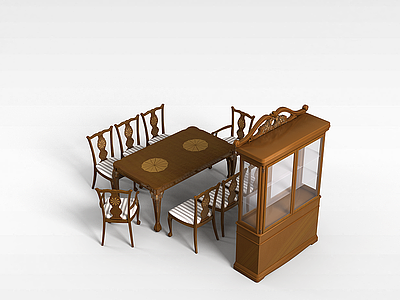 中式古典桌椅模型3d模型