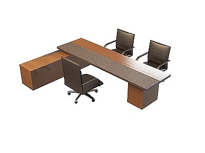 3d老板办公桌椅组合免费模型