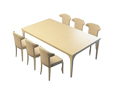 3d简约桌椅组合免费模型