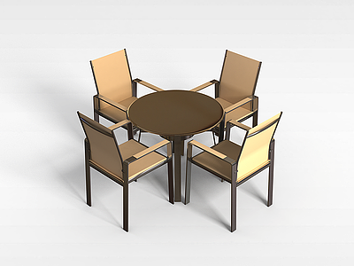 咖啡厅桌椅组合模型3d模型