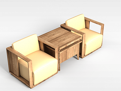 3d<font class='myIsRed'>木质桌椅</font>组合模型