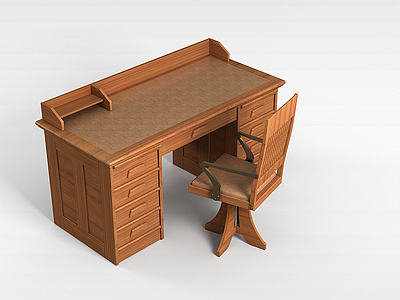 3d办公桌椅组合模型