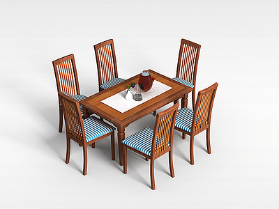 3d木质桌椅模型