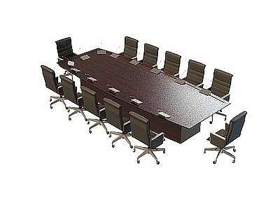 会议桌椅组合模型3d模型