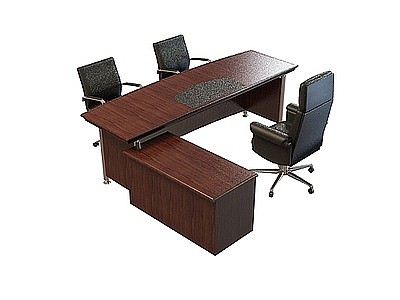 3d木质老板桌免费模型