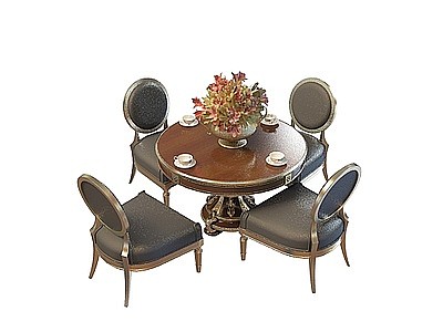 3d豪华欧式餐桌椅免费模型