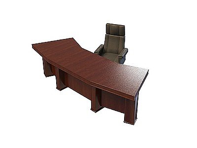 3d老板桌椅组合免费模型