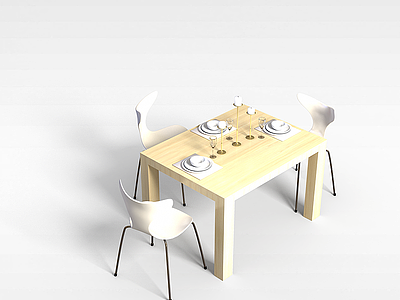 3d咖啡厅桌椅组合模型