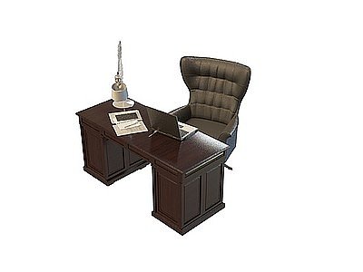 老板桌椅组合模型3d模型