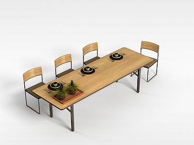 3d会客室桌椅组合模型
