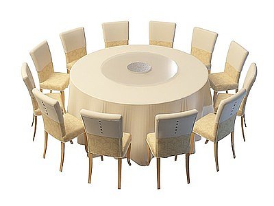 3d宴会厅桌椅组合免费模型