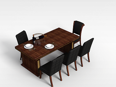 会客桌椅组合模型3d模型