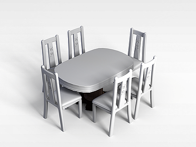 3d餐桌椅组合模型