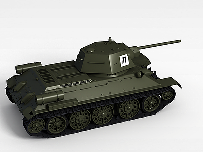 苏联T-34中型坦克模型3d模型