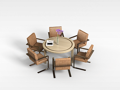 3d宴会厅桌椅组合模型
