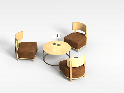 3d中式桌椅组合模型