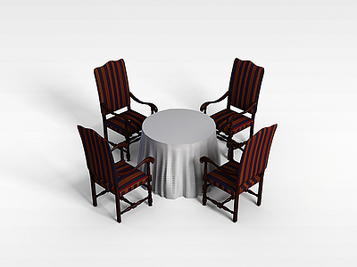 休闲餐桌椅模型3d模型