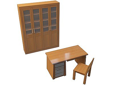 3d档案馆桌椅免费模型