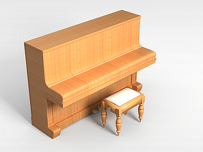 3d木质钢琴模型