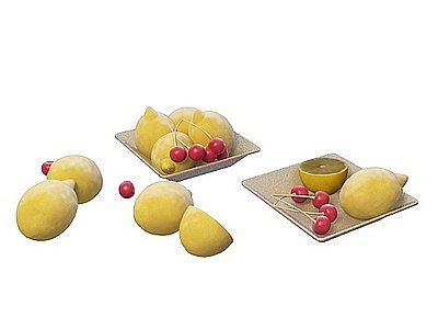 3d柠檬水果模型