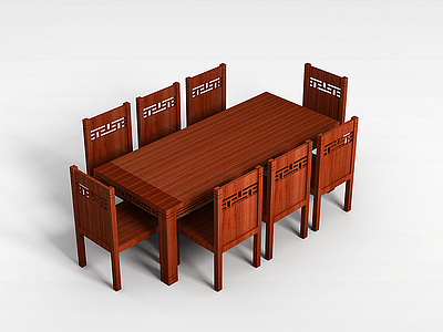 3d<font class='myIsRed'>中式实木餐桌椅</font>模型