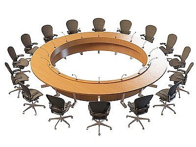 3d豪华会议室桌椅模型