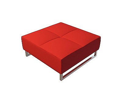 3d红沙发凳免费模型