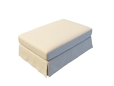 白色沙发凳模型3d模型