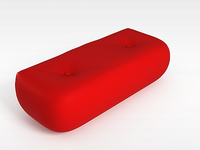 3d大红沙发凳模型
