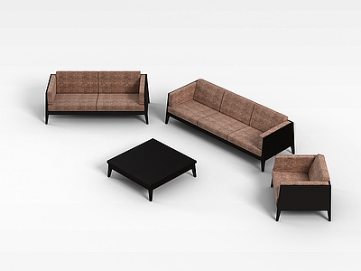 简易沙发茶几组合模型3d模型