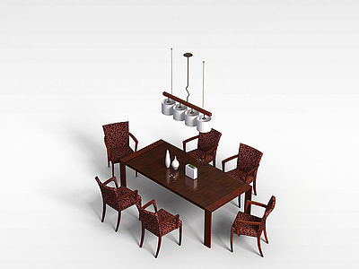 3d家居餐桌椅模型