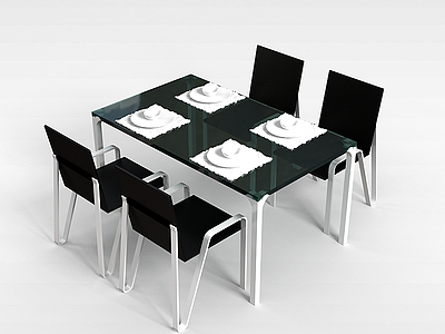 简约时尚桌椅模型3d模型