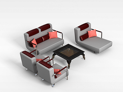 3d创意沙发茶几组合模型