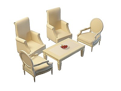 豪华商务桌椅组合模型3d模型