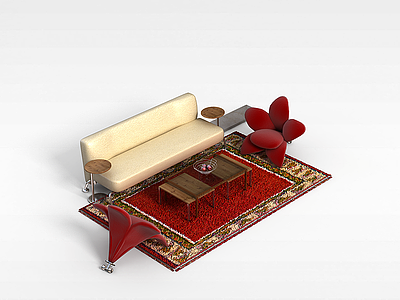 创意沙发茶几模型3d模型