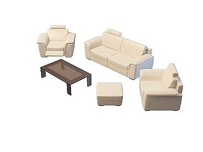 现代组合式沙发茶几模型3d模型