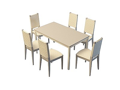 简约中式餐桌椅模型3d模型
