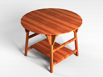 实木圆面桌子模型3d模型