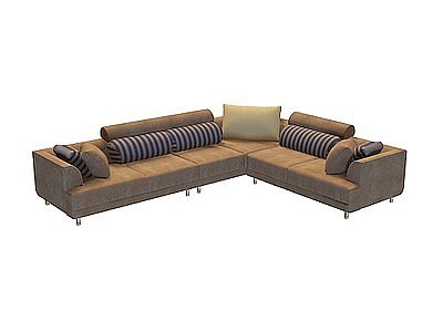 布艺现代组合沙发模型3d模型
