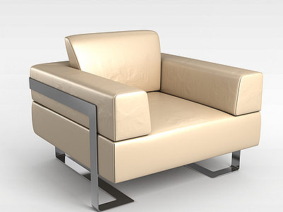 3d皮质单人沙发模型