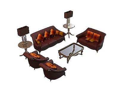家庭商务沙发茶几模型3d模型
