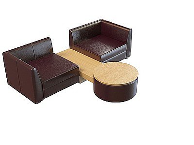 连体沙发茶几组合模型3d模型
